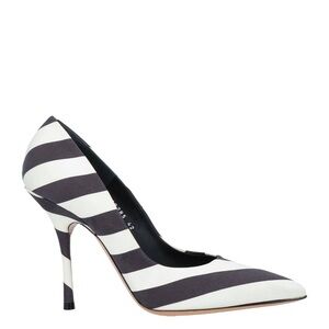 Dries Van Noten striped satin pointed-toe power pumps with 115mm spike heel